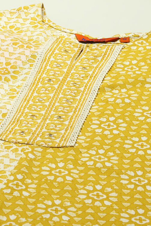 Yellow Rayon Staight Kurta image number 1