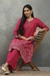 Purple Viscose Straight Kurta Pants Set image number 0