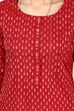 Red Straight Cotton Kurta image number 4
