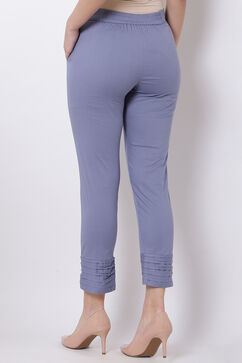 Grey Poly Lycra Slim Pants image number 4