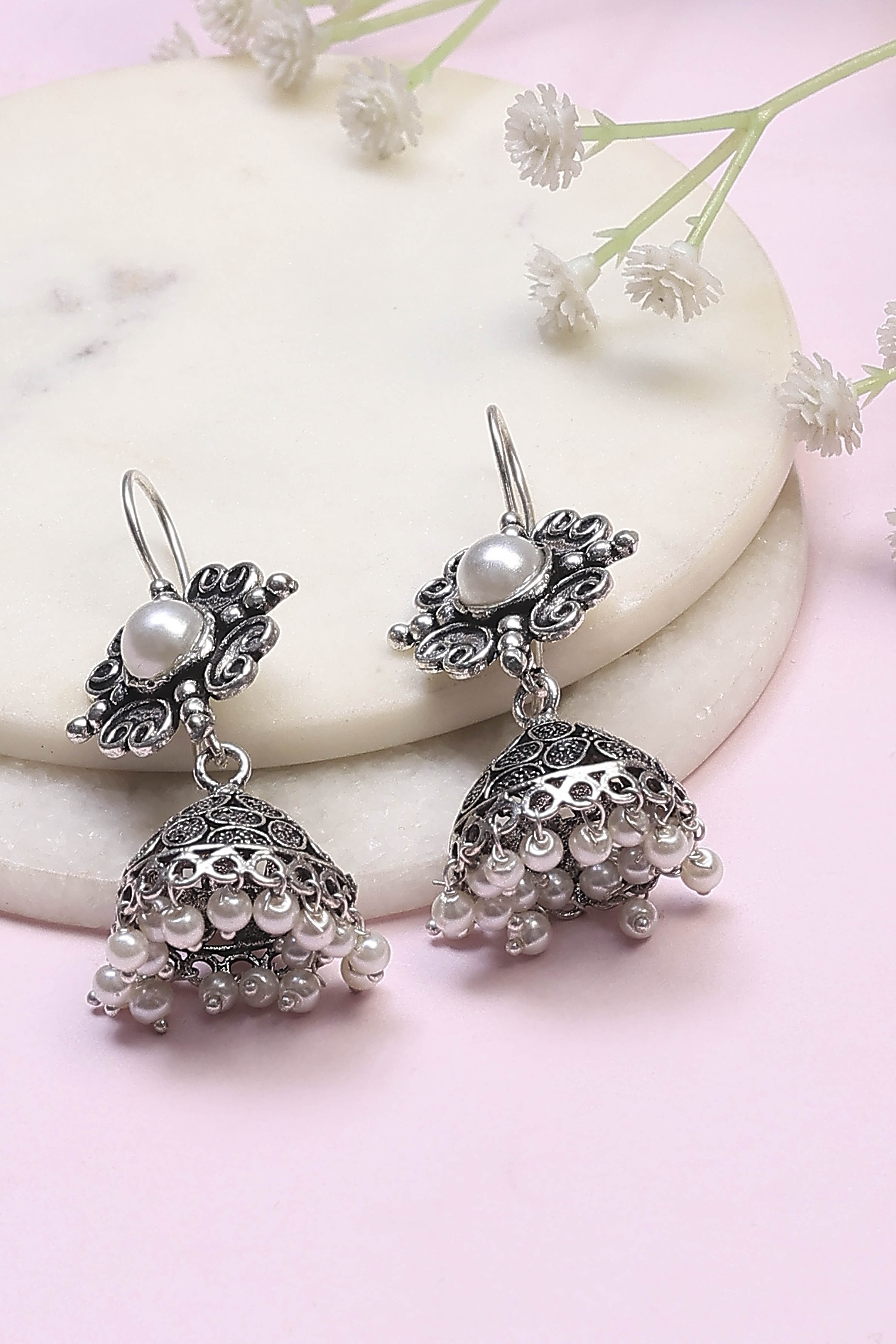 Pearl Brass Jhumka image number 0