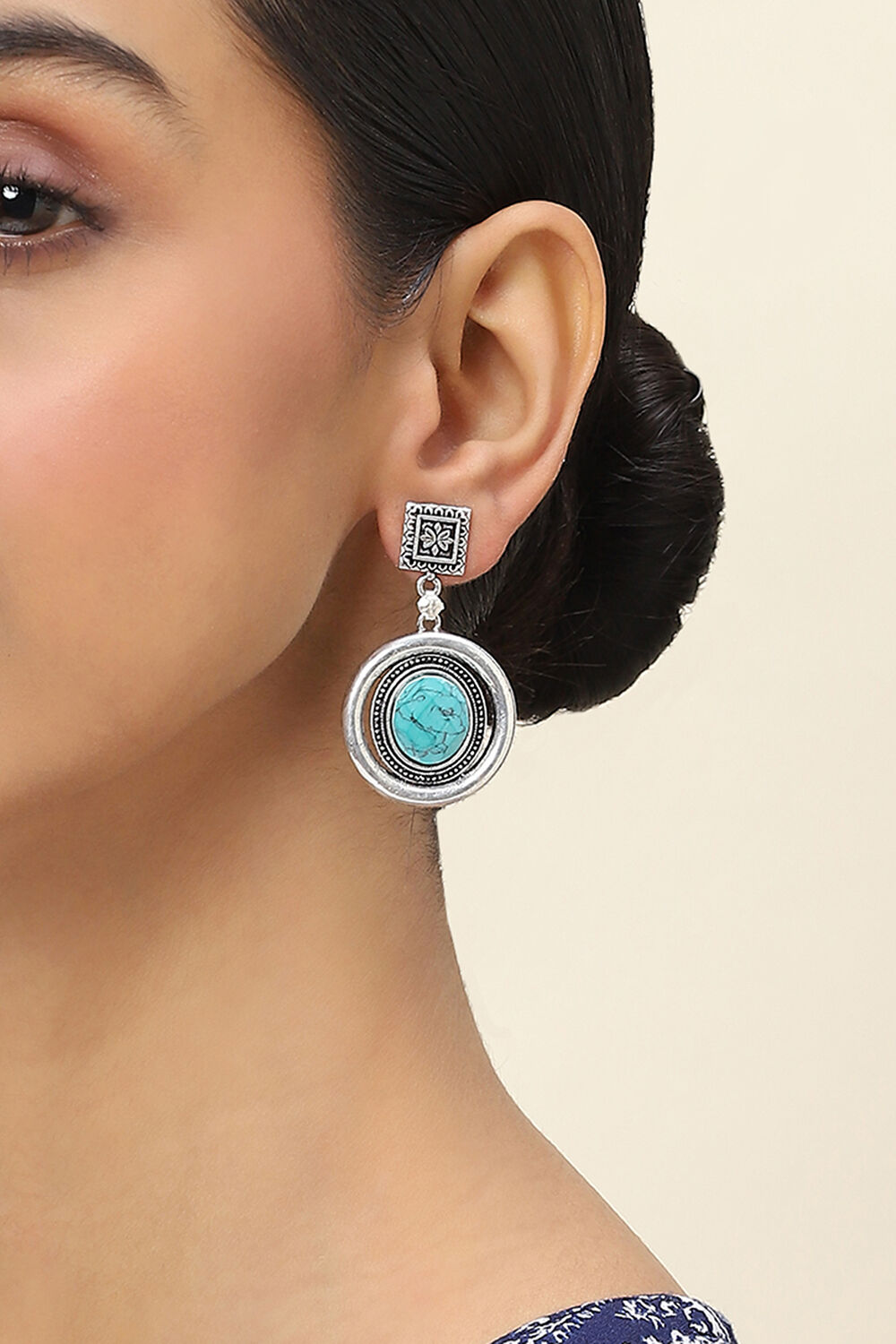 Turquoise Alloy Drop & Danglers image number 1