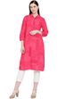Pink Viscose Straight Kurta image number 0