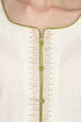 Off White Straight Cotton Kurta image number 1