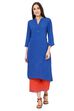Blue Straight Viscose Rayon Kurta image number 0
