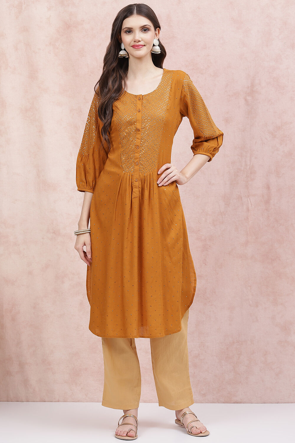Mustard LIVA Straight Tunic image number 0