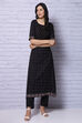 Black Viscose A Line Kurta image number 1