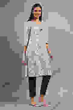 Natural Viscose Rayon Printed Straight Kurta image number 4