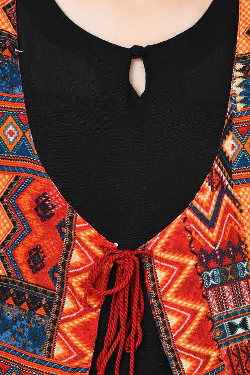 Black Kalidar Rayon Kurta image number 1