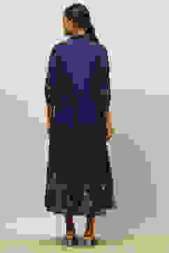 Blue Viscose Muslin Printed Tiered Dress image number 3