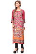 Maroon Straight Cotton Kurta image number 1