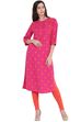 Pink Cotton Straight Kurta image number 0