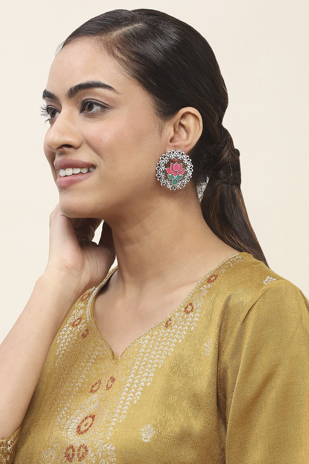 Pink Oxidize Alloy Studs image number 3