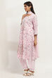 Pink Cotton Straight Set image number 3