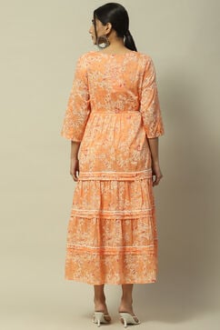 Peach Voile Tiered Dress image number 3