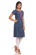 Indigo Straight Cotton Kurta image number 2
