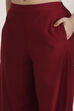 Red Viscose Blend Solid Straight Kurta Set image number 2