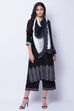 Black And White Polyester Chiffon Dupatta image number 0