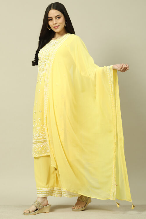 Yellow Woven Dupatta image number 0