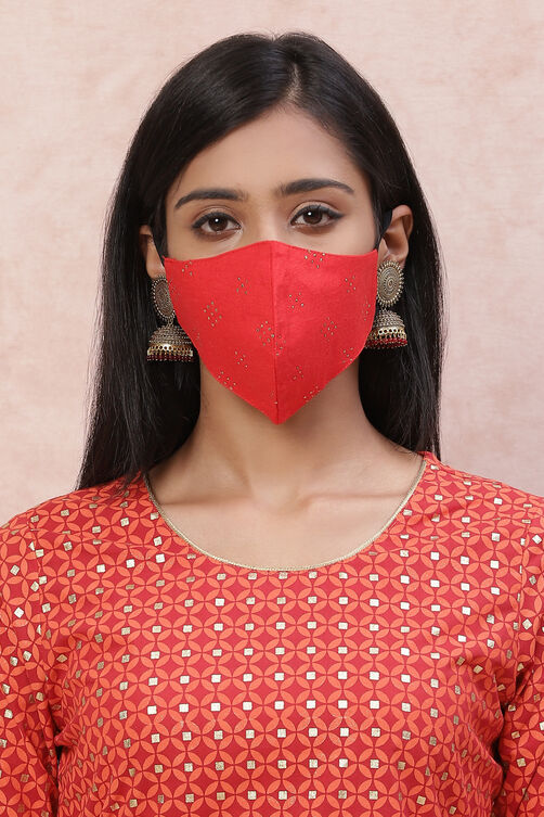 Coral Viscose Face Mask image number 0