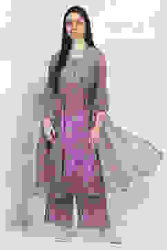 Lavender Viscose Gathered Set image number 0