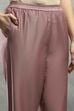 Rose Pink Viscose Blend Solid Straight Kurta Pants Set image number 2
