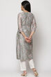 Olive Green Art Silk Straight Kurta image number 4