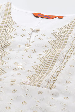 Off White Poly Georgette Straight Kurta image number 1