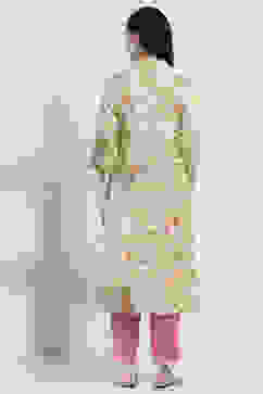 Yellow Cotton Printed Kalidar Kurta image number 3