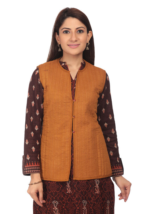 Mustard Straight Cotton Jacket image number 4