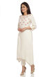 Ecru Asymmetric Viscose Kurta image number 3