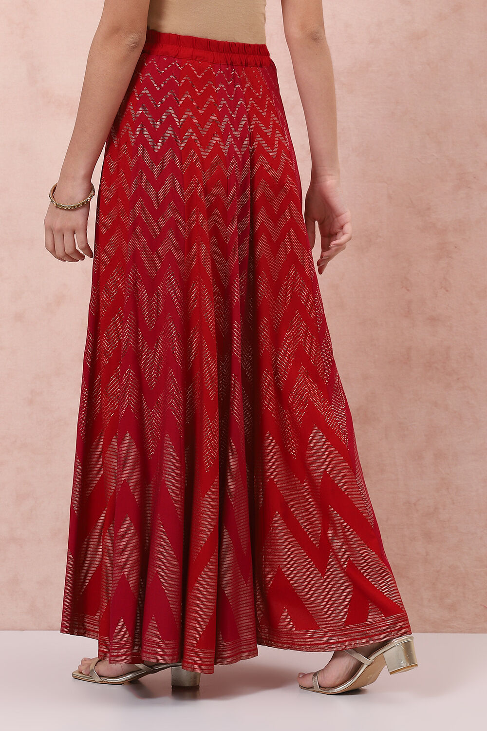 Red LIVA Long Skirt image number 4