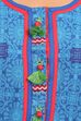 Blue Straight Cotton Kurta image number 4
