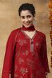 Aqua Printed Viscose Rayon Straight Kurta Set image number 1