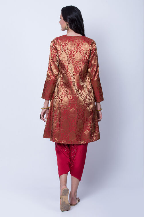 Yellow Polyester Viscose Straight Suit Set image number 5