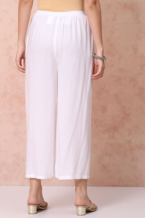 White Viscose Palazzo image number 4