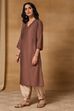 Teal Viscose Blend Straight Solid Kurta image number 2