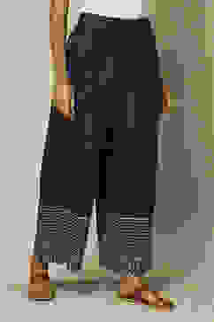 Indigo Blue LIVA Flared Printed Palazzo image number 3