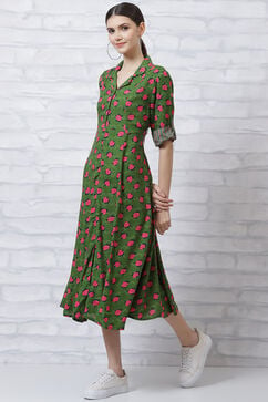 Green LIVA Kalidar Floral Dress image number 2