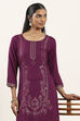 Purple Viscose Rayon Straight Kurta Pants Set image number 7