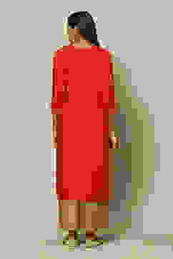 Pink LIVA Straight Printed Kurta image number 4