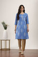 Blue Rayon Straight Kurtas image number 5