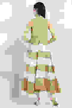 White and Golden Tiered Anarkali Suit Set image number 4