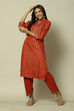Pink LIVA Straight Printed Kurta Palazzo Suit Set image number 0