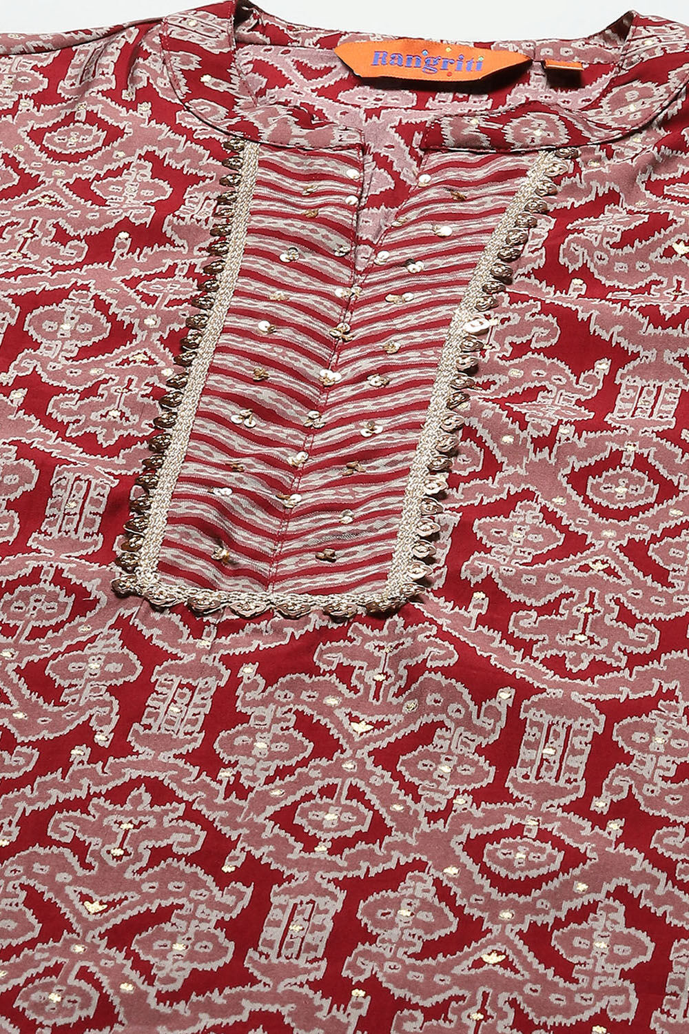 Navy Blue Viscose Printed Straight Kurta Set image number 1