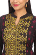Black A-Line Poly Cotton Kurta image number 1