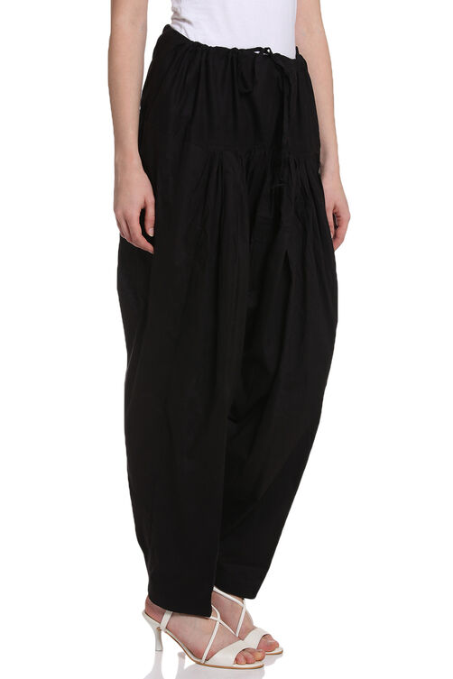 Off White Cotton Fusion Pants image number 3