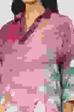 Pink Rayon Straight Kurtas image number 1