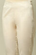 Cream-Coloured Cotton Solid Slim Fit Pants image number 1