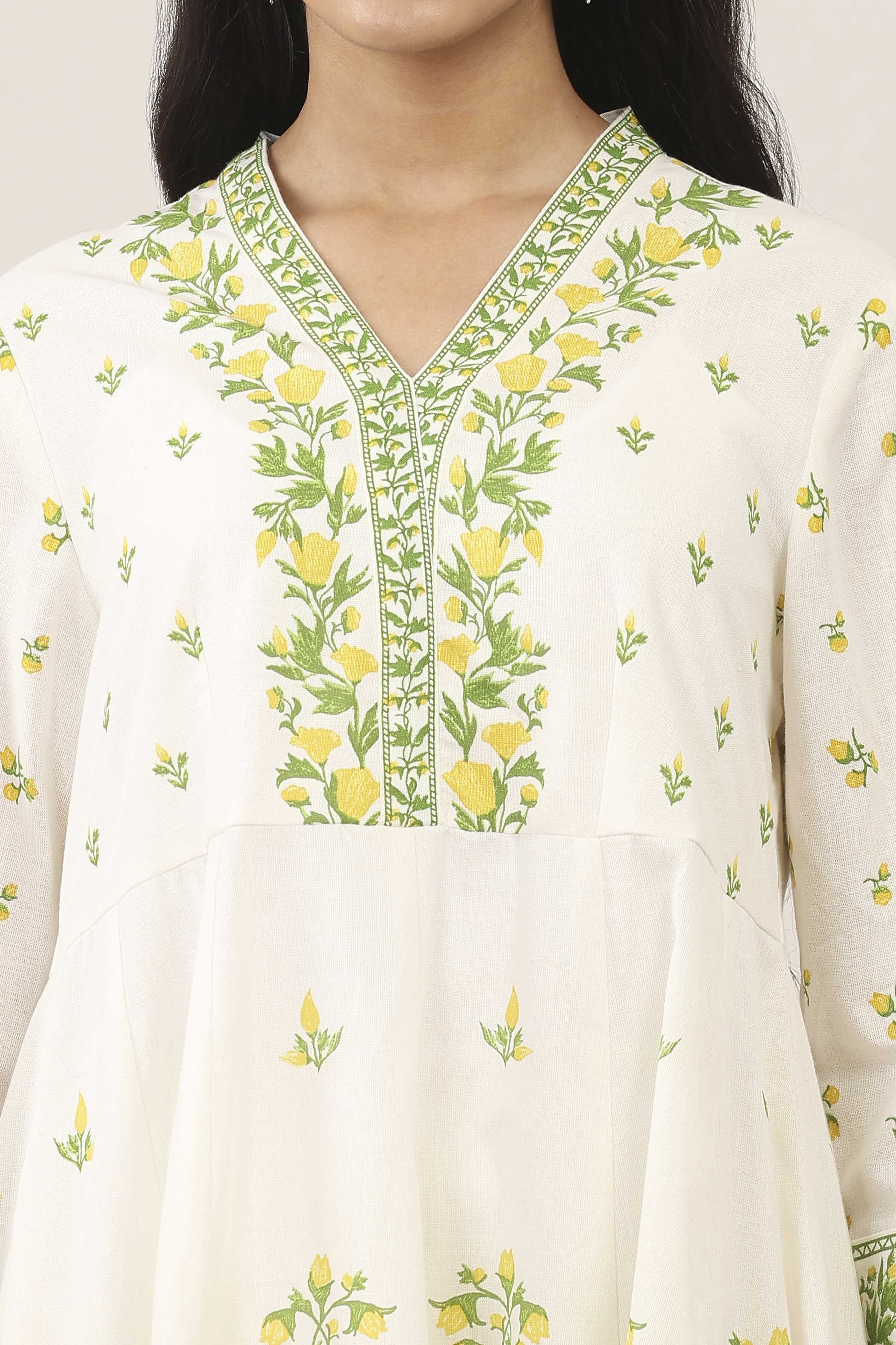 Yellow Cotton Blend Cotton Lehenga Sets image number 1